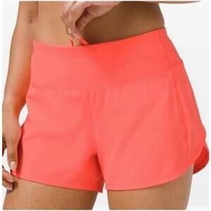 Lululemon Lined Speed Up Running Shorts Orange 10
